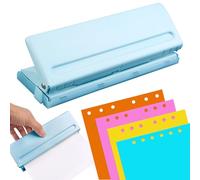 Perforadora de 6 compartimentos, 6 compartimentos, perforadora de oficina, perforadora de 6 punzones, perforadora ajustable de metal, perforadora de encuadernación, tarjetas de papel, máquina de