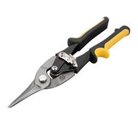 Performance Tool W2043 - Cortadora de estaño de aviación de corte central de 10 pulgadas para cortar chapa de metal, acero al cromo vanadio con hoja forjada, tijeras rectas de aviación para pestillo