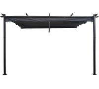 Pérgola adosada de aluminio con techo retráctil - 3 x 4 m - gris