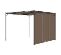 Pérgola amapola techo corredizo + cortina lateral gris taupe 225x300x300 cm 225 cm