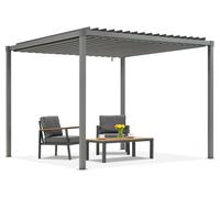 Pérgola antracita para terraza Madera 3x4m Garden Point