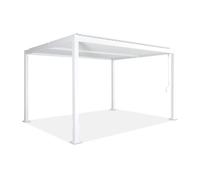 Pérgola bioclimática 3 x 4m de aluminio y acero con lamas orientables blanco
