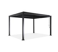 Pérgola bioclimática 3 x 4m de aluminio y acero con lamas orientables negro