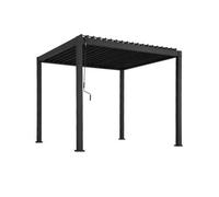 Pérgola bioclimática 3x3m de aluminio con lamas orientables, triomphe 3x3m, antracita, 301x301x250 cm