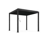 Pérgola bioclimática 3x3m de aluminio con lamas orientables, triomphe 3x3m, antracita, 301x301x250 cm