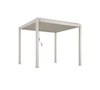Pérgola bioclimática 3x3m de aluminio con lamas orientables, triomphe 3x3m, beige, 301x301x250 cm