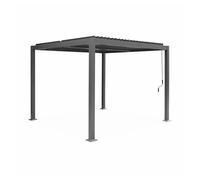 Pérgola bioclimática 3x3m de lamas de aluminio y acero antracita - 292x292x231 cm