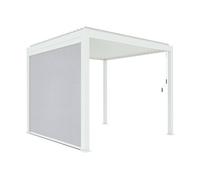 Pérgola bioclimática 3x3m v2 + 1 toldo vertical de 3m, triomphe 3x3m + accesorio, blanco, 301x301x250 cm