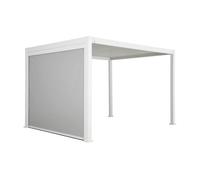 Pérgola bioclimática 3x4m + 1 toldo vertical de 3m blanco - 400x300x250 cm