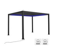 Pérgola bioclimática 3x4m de aluminio con iluminación led, triomphe 3x4m led, antracita, 391x301x250 cm