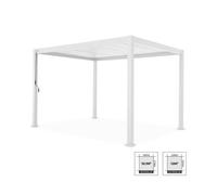 Pérgola bioclimática 3x4m de aluminio con lamas orientables, triomphe 3x4m, blanco, 400x300x240 cm