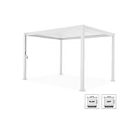 Pérgola bioclimática 3x4m de aluminio con lamas orientables, triomphe 3x4m, blanco, 400x300x240 cm