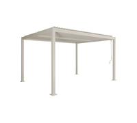 Pérgola bioclimática 3x4m de aluminio y acero con lamas orientables beige