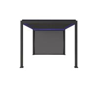 Pérgola bioclimática 3x4m eléctrica + toldo de 3m con iluminación led, triomphe 3x4m led + accesorio, antracita, 300x400x300 cm
