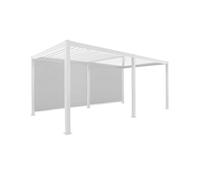Pérgola bioclimática 3x6m + 2 toldos verticales de 3m, triomphe 3x6m + accesorios, blanco, 600x300x250 cm