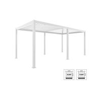 Pérgola bioclimática 3x6m de aluminio con lamas orientables, triomphe 3x6m, blanco, 600x300x250 cm