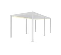 Pérgola bioclimática 3x6m eléctrica de aluminio con iluminación led, triomphe 3x6m led, blanco, 591x301x250 cm