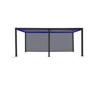 Pérgola bioclimática 3x6m eléctrica de aluminio con led + 2 toldos de 3m, triomphe 3x6m led + accesorios, antracita, 591x301x250 cm