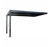 Pérgola Bioclimática Adosada De 4 X 3 M En Aluminio Negro Sifnos