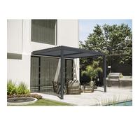 Habitat et Jardin Pérgola bioclimática adosada Windsor con led - 3 x 4 m - Antracita
