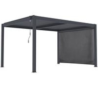 Habitat y Jardin - Pérgola bioclimática "Windsor premium" con led y toldo de aluminio - 3 x 4 m - Gris Gray