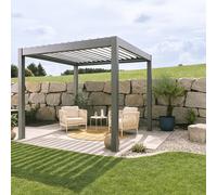Pérgola bioclimática de acero biohort outdoor living gris y lama gris claro de 460 x 367.5 x 264 cm manual