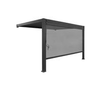 Pérgola bioclimática de aluminio adosada 3x4m + 1 toldo 4m , triomphe 3x4m adosada + accesorio, antracita, 391x301x250 cm