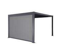 Pergola bioclimática de aluminio y acero 3x3m + 1 toldo de 3m antracita - 292x292x224 cm