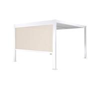 Pergola bioclimática de aluminio y acero 3x3m + 1 toldo de 3m blanco - 292x292x224 cm