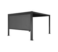 Pergola bioclimática de aluminio y acero 3x3m + 1 toldo de 3m negro - 292x292x224 cm