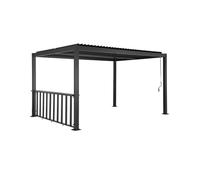 Pérgola bioclimática de aluminio y acero 3x3m + barra 3m antracita - 292x292x232 cm