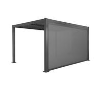 Pérgola bioclimática de aluminio y acero 3x4m + toldo 4m antracita - 392x292x224 cm