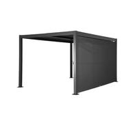 Pérgola bioclimática de aluminio y acero 3x4m + toldo 4m antracita - 392x292x232 cm