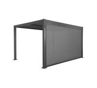 Pérgola bioclimática de aluminio y acero 3x4m + toldo 4m antracita - 392x292x224 cm