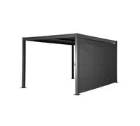 Pérgola bioclimática de aluminio y acero 3x4m + toldo 4m antracita - 392x292x232 cm