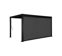 Pérgola bioclimática de aluminio y acero 3x4m + toldo 4m negro - 392x292x224 cm