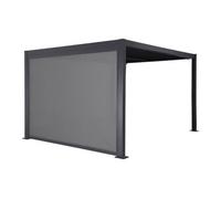 Pérgola bioclimática de aluminio y acero 3x4m + toldo de 3m antracita - 392x292x224 cm