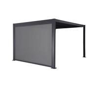 Pérgola bioclimática de aluminio y acero 3x4m + toldo de 3m antracita - 392x292x224 cm