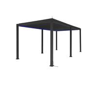 Pérgola bioclimática eléctrica de aluminio 3x6 m con iluminación led, triomphe 3x6 m led, antracita, 591x301x250 cm