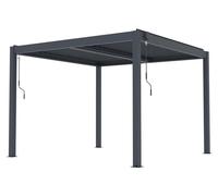 Pérgola bioclimática G21 Austin Premium de 3x3 metros, color antracita, fabricada en aluminio