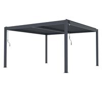 Pérgola bioclimática G21 Austin Premium de 4x4 metros, color antracita, fabricada en aluminio