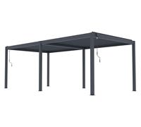 Pérgola bioclimática G21 Austin Premium de 6x3 metros, color antracita, fabricada en aluminio