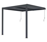 Pérgola bioclimática G21 Trenton de 3x3 metros, fabricada en aluminio color antracita
