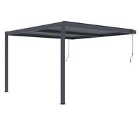 Pérgola bioclimática G21 Trenton de 4x4 metros, fabricada en aluminio color antracita