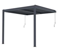 Pérgola bioclimática G21 Trenton Premium de 3x3 metros, color antracita, fabricada en aluminio