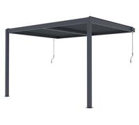 Pérgola bioclimática G21 Trenton Premium de 4x3 metros, color antracita, fabricada en aluminio