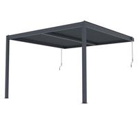 Pérgola bioclimática G21 Trenton Premium de 4x4 metros, color antracita, fabricada en aluminio