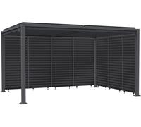 Pérgola bioclimática "howard" con 7 lamas de acero galvanizado - 3 x 4 m - gris