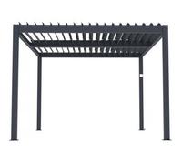 Habitat y Jardin - Pérgola bioclimática motorizada con led "Windsor" de aluminio 3 x 4 - Gris Gray