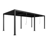 Pérgola Bioclimática Outsunny 3x6m Gris Hojas Orientables Aluminio Jardín